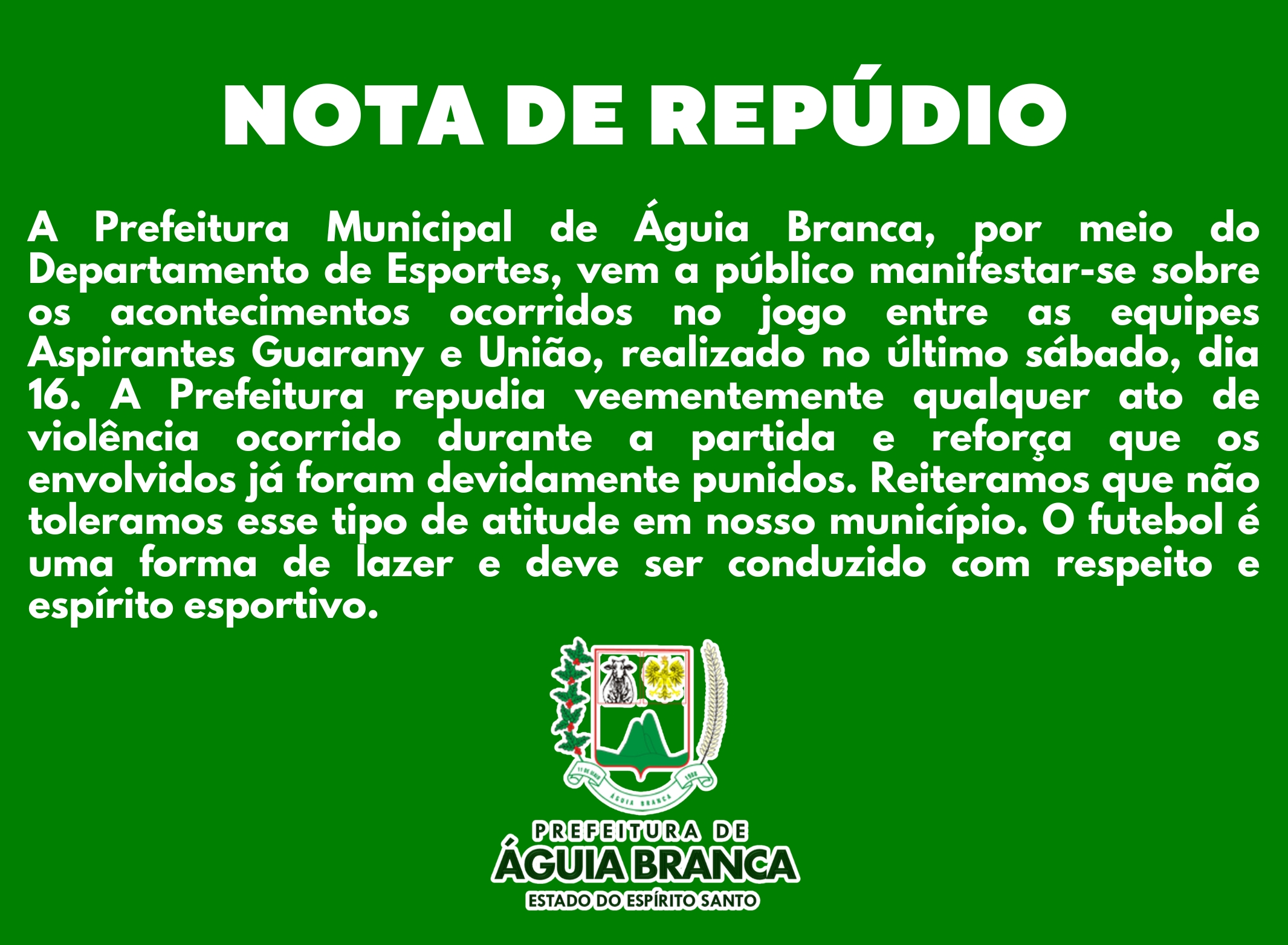 Foto da notícia: NOTA DE REPÚDIO